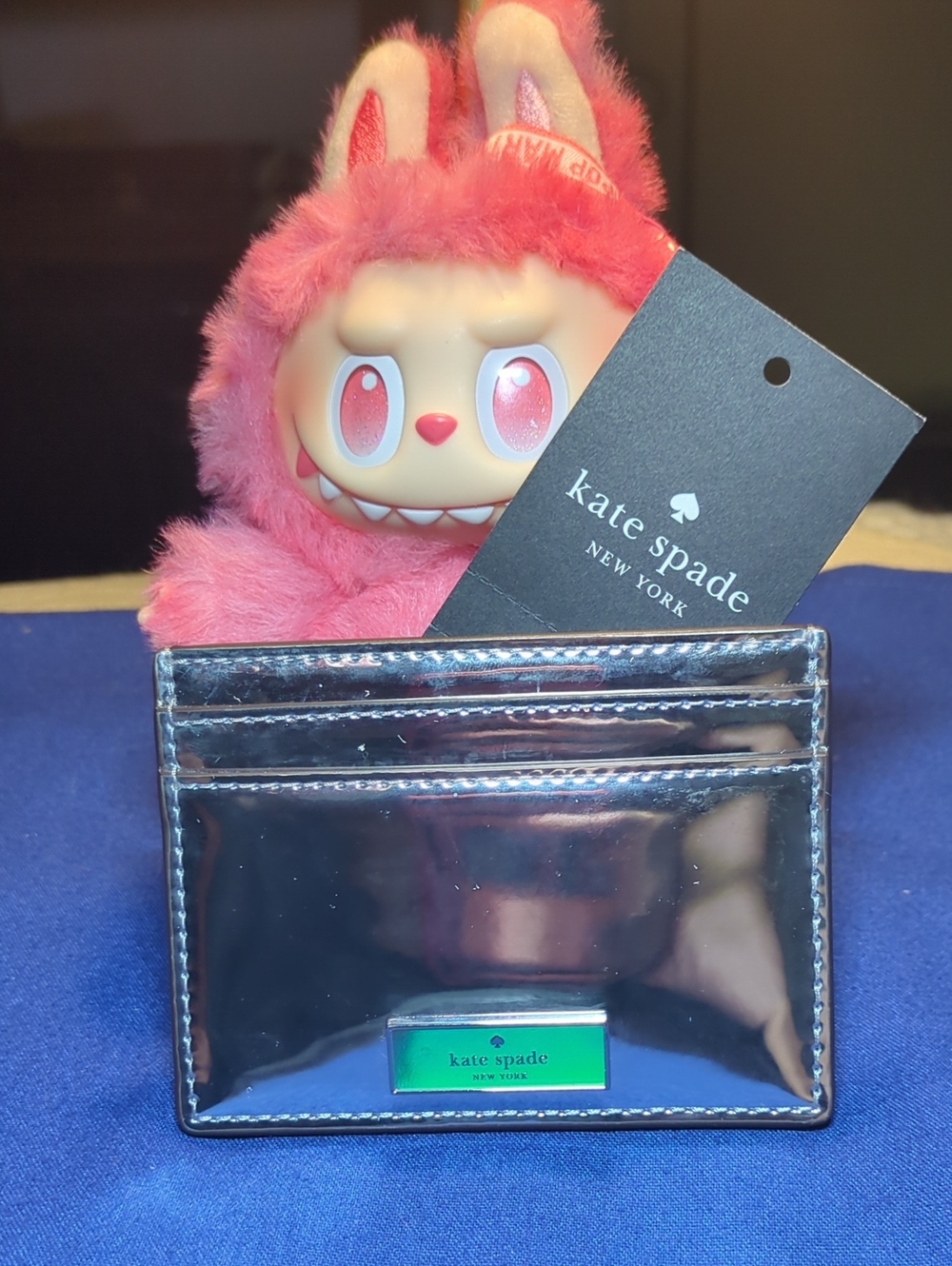 kate spade Metallic Silver Card Case with Multi Color  Accent NWT NOW ONLY $50